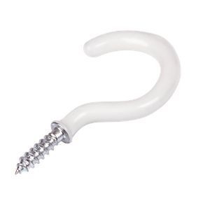 Cup Hook White 40mm Pack of 10